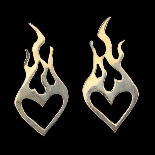 Flaming Heart Earrings