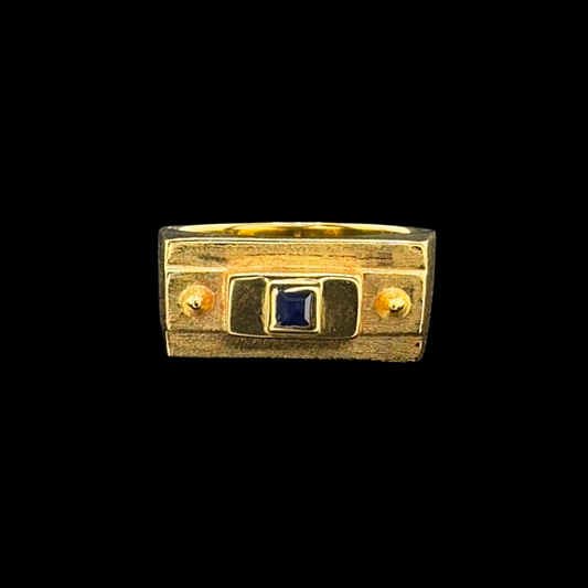 Ring Sapphire Golden Selvaggio